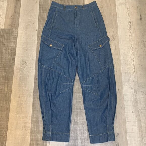 PARKER Barrel Denim Pants Relax Fit High Waist Pockets Zip Fly NWT Women Sz 2 - Picture 11 of 13